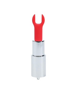Angel - Mini Wibrator Szminka z 4 końcówkami - Srebrny