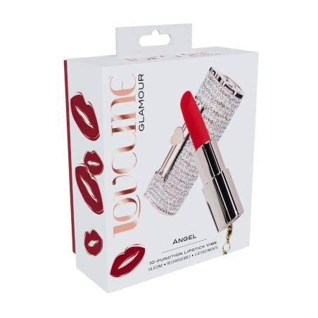 Angel - Mini Wibrator Szminka z 4 końcówkami - Różowy