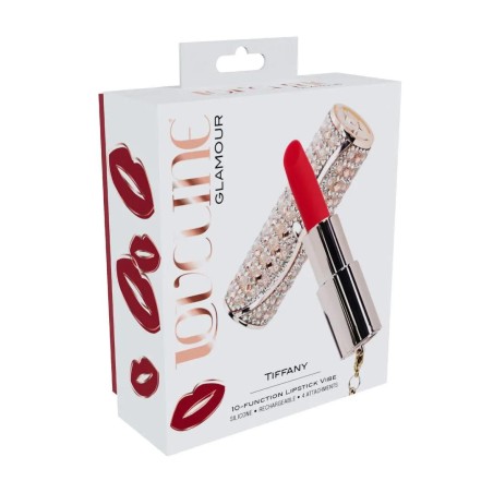 Tiffany - Mini Wibrator Szminka z 4 końcówkami - Różowy
