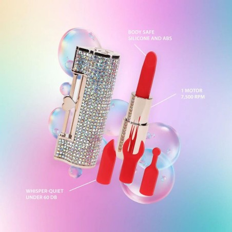 Diamond - Lipstick Vibrator - Mini Wibrator Szminka z 4 końcówkami