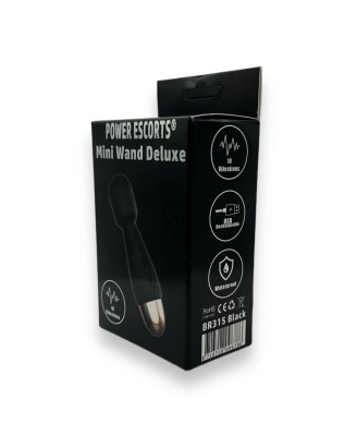 Power Escorts - Mini Wand De Luxe - Mini Wibrator Różdżka - Czarna