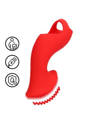 Textured Finger Vibrator - Sunrise Red