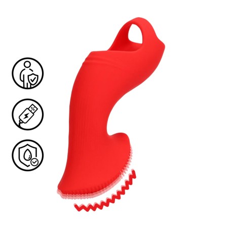 Textured Finger Vibrator - Sunrise Red