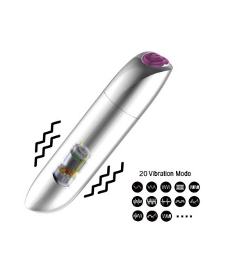 Stymulator-Rechargeable Powerful Bullet Vibrator USB 20 Functions - Matt Black