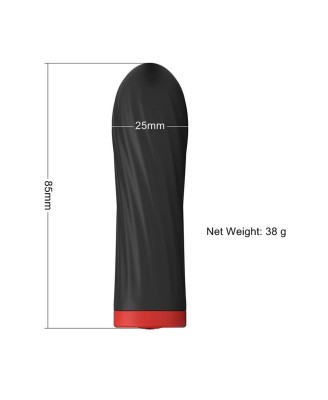 Stymulator-Rechargeable Silicone Touch Vibrator USB 10 Functions - Black