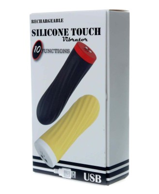 Stymulator-Rechargeable Silicone Touch Vibrator USB 10 Functions - Black