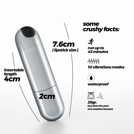 CRUSHIOUS IMOAN - Mini Wibrator - Srebrny
