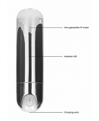10 poziomowy Mini Wibrator Bullet - Srebrny