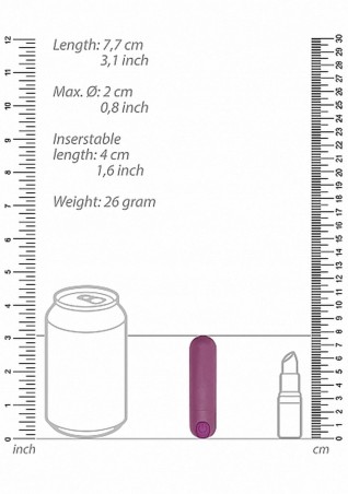 10 poziomowy Mini Wibrator Bullet - Fioletowy