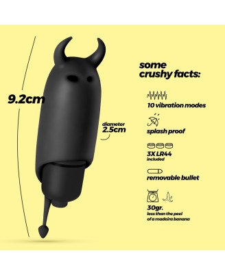 CRUSHIOUS O-PET DEVIL - Mini Wibrator - Czarny