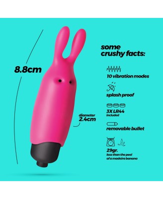 CRUSHIOUS O-PET RABBIT WITH 10 VIBRATION BULLET PINK