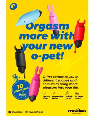 CRUSHIOUS O-PET RABBIT WITH 10 VIBRATION BULLET PINK