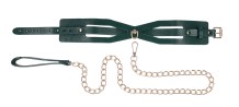 Cutout Collar And Leash - Złota Smycz z Czarną Obrożą