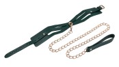 Cutout Collar And Leash - Złota Smycz z Czarną Obrożą