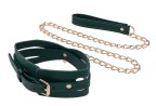 Cutout Collar And Leash - Złota Smycz z Czarną Obrożą