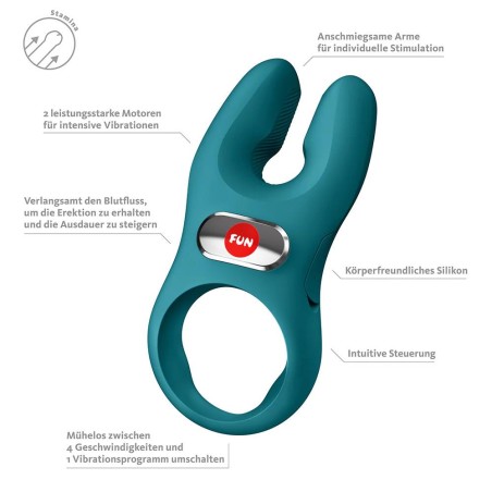 Fun Factory - Nos XL - Wibrujący Pierścień Erekcyjny - Zielony