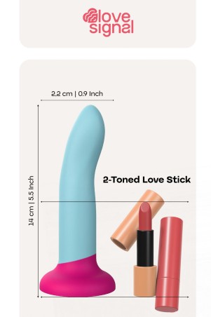 2-Toned Love Stick - Dildo do Uprzęży Strapon - Małe - 14 cm