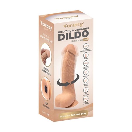 Rotacyjny Vibro Dildo - Cielisty - 22 cm