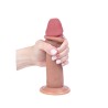 Silikonowy Cielisty Dildo z ruchomą Skórą 18 cm