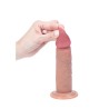 Silikonowy Cielisty Dildo z ruchomą Skórą 18 cm