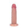 Silikonowy Cielisty Dildo z ruchomą Skórą 18 cm
