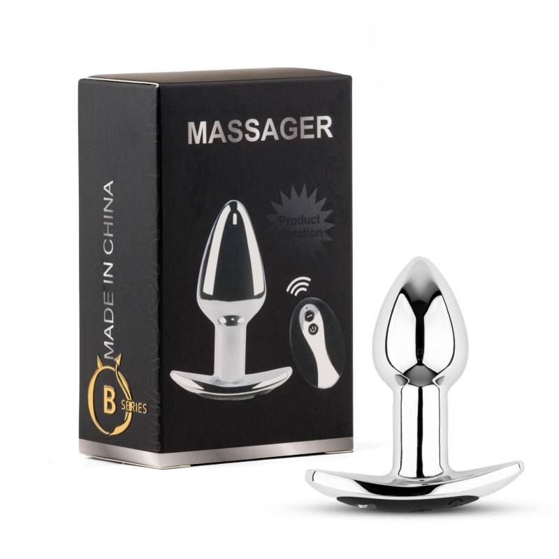 Metal Butt Plug M - Metalowy korek analny sterowany pilotem