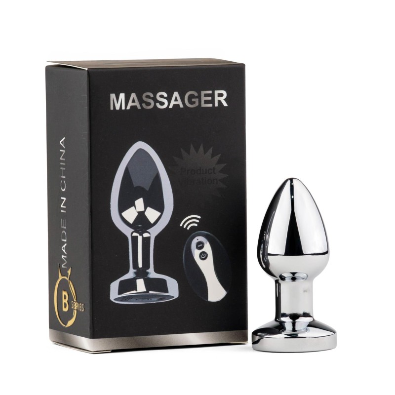 Metal Butt Plug S - Metalowy korek analny sterowany pilotem