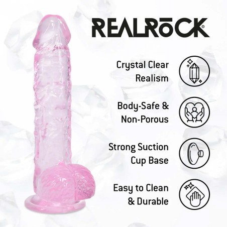 Realistyczne Dildo z Jądrami - 12,7 cm - Różowe