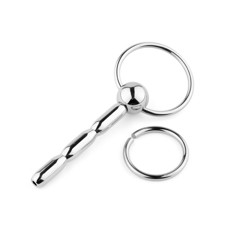 Metalowy plug do cewki z pierścieniem – stal nierdzewna - no. 03