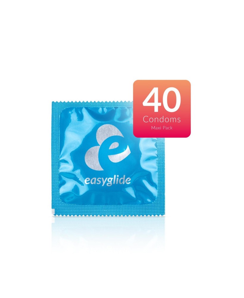 EasyGlide Ribbed & Dotted – prezerwatywy z prążkami i wypustkami - 40 szt