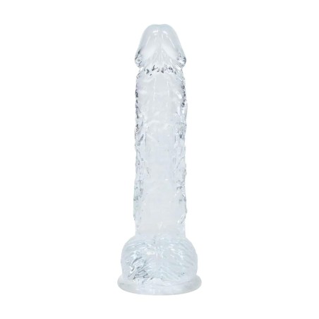 REALROCK Crystal Clear Realistyczne Dildo z Jądrami - 12,7 cm - Transparentne