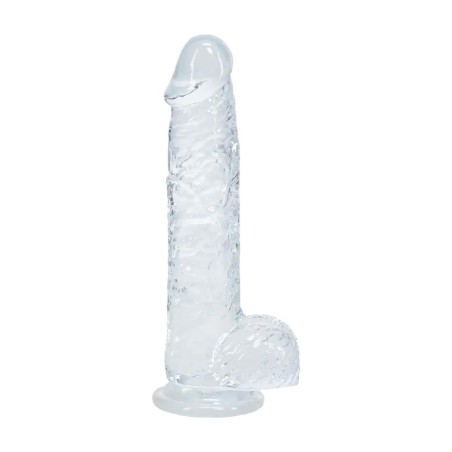 REALROCK Crystal Clear Realistyczne Dildo z Jądrami - 12,7 cm - Transparentne