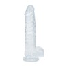 REALROCK Crystal Clear Realistyczne Dildo z Jądrami - 12,7 cm - Transparentne