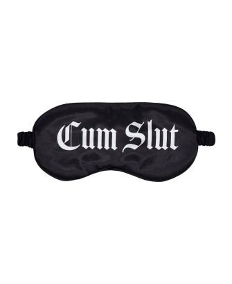 Cum Slut - Satynowa Opaska na Oczy - Czarna