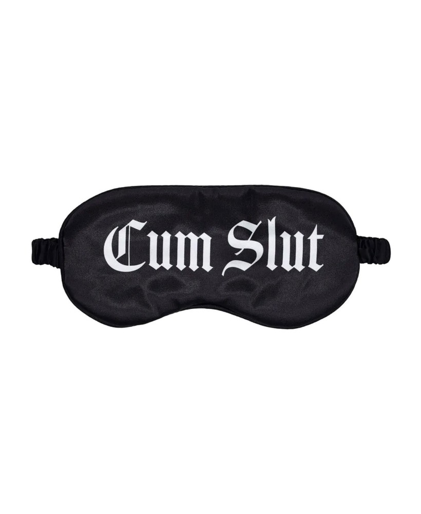 Cum Slut - Satynowa Opaska na Oczy - Czarna