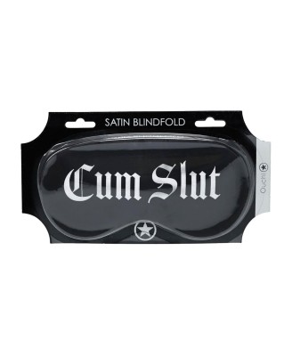 Cum Slut - Satynowa Opaska na Oczy - Czarna