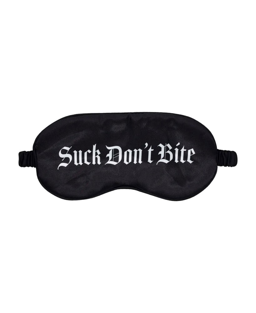 Suck Don't Bite - Satynowa Opaska na Oczy - Czarna