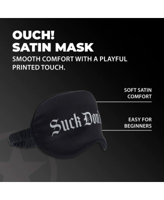 Suck Don't Bite - Satynowa Opaska na Oczy - Czarna