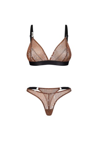 Obsessive Vixaria Komplet 2-częściowy - Cętkowany Wzór - L/XL