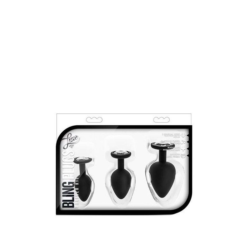 LUXE BLING - Zestaw Korków Analnych z Kryształkiem