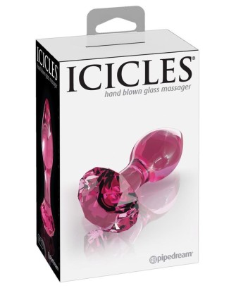 Icicles No. 79 - Szklany Korek Analny - Różowy