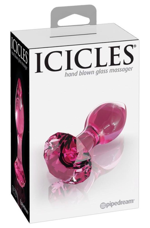 Icicles No. 79 - Szklany Korek Analny - Różowy
