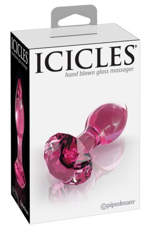 Icicles No. 79 - Szklany Korek Analny - Różowy