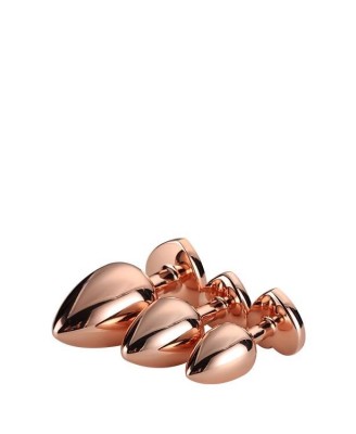 GLEAMING LOVE - Zestaw Korków Analnych z Kryształkiem - Rosegold