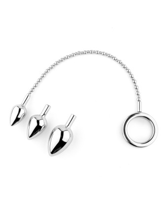 Jewellery - Metal Anal Plug - NO. 4 - Stalowy korek analny na łańcuszku
