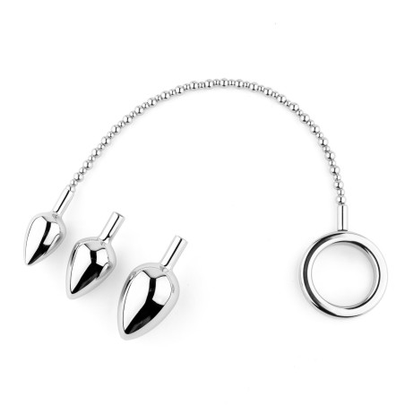 Jewellery - Metal Anal Plug - NO. 4 - Stalowy korek analny na łańcuszku