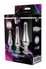 GLEAMING LOVE PLEASURE SET - Zestaw Korków Analnych z Kryształkiem - Srebrny