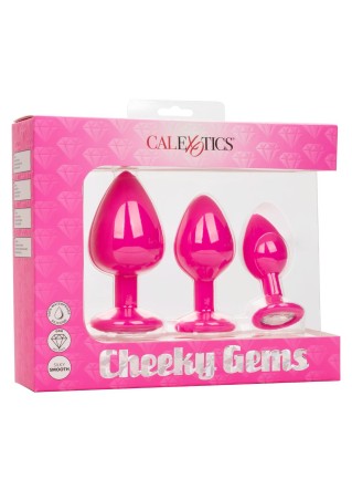 Cheeky Gems 3 sztuki Korków Analnych z Kryształkiem - Różowe