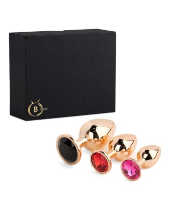 Jewellery - Red Gold PLUG - Ekskluzywny zestaw korków analnych Kryształkami
