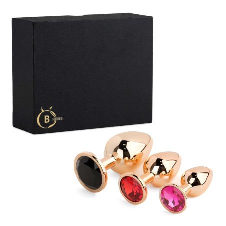 Jewellery - Red Gold PLUG - Ekskluzywny zestaw korków analnych Kryształkami